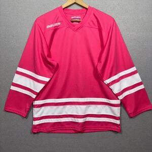 Bauer Pink Hockey Practice Jersey Youth XL Sport Team Shirt Bright Excellent